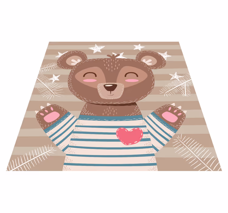 Adorable Bear Illustration nursery rugs - TenStickers
