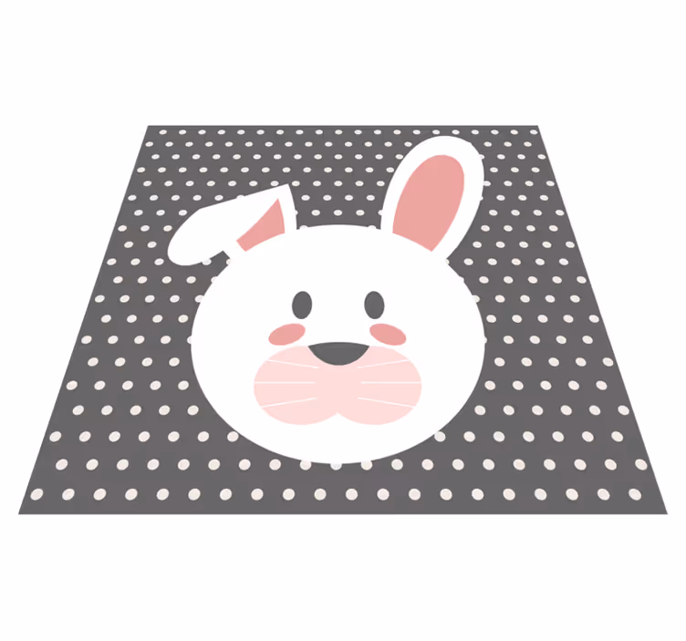 Bunny Polka Dot Overlay nursery rugs - TenStickers