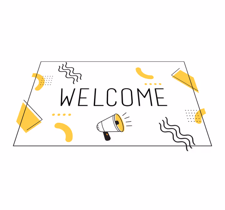 Custom vinyl rug welcome to your cozy space - TenStickers
