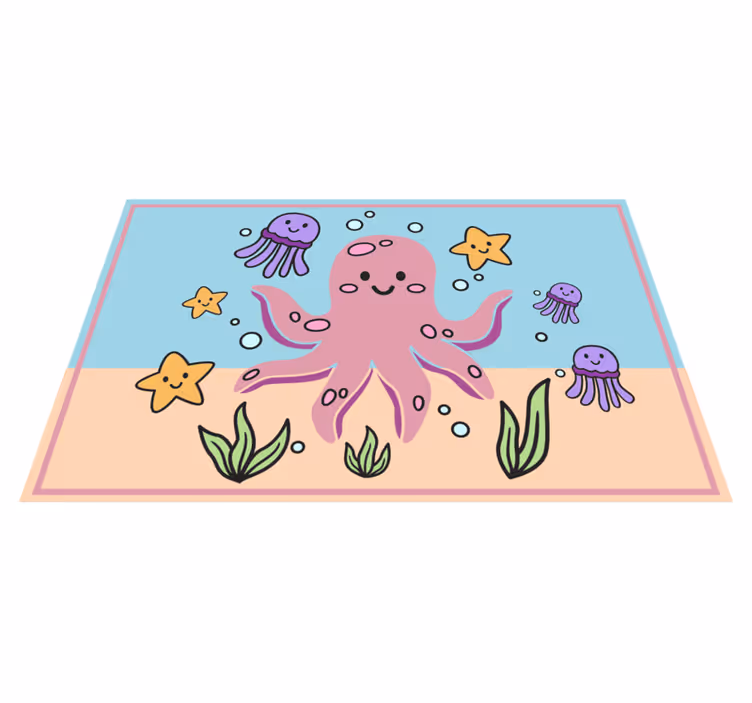 Ocean Friends Illustration playroom rug - TenStickers