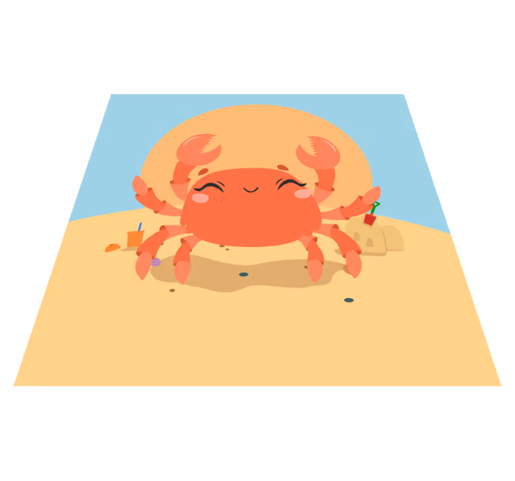 Cheerful Cartoon Crab playroom rug - TenStickers