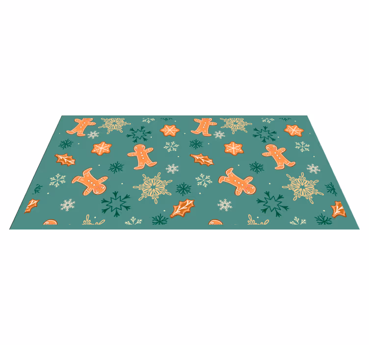 Festive Gingerbread Pattern Christmas rug - TenStickers