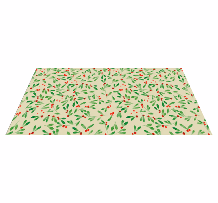 Holiday Berry Pattern Christmas rug - TenStickers