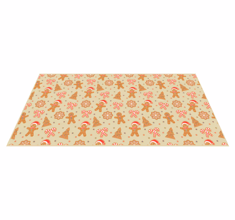 Gingerbread Santa Claus Christmas vinyl rug - TenStickers