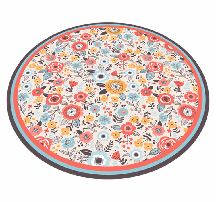 Floral Circular Design carpet roses - TenStickers
