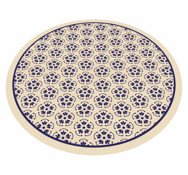 Circular Mosaic Pattern flower vinyl rug - TenStickers