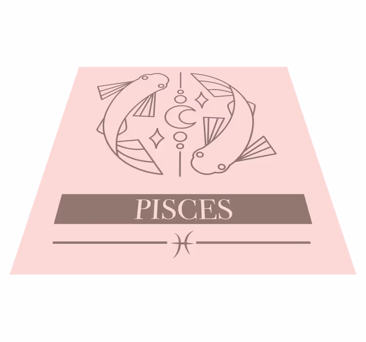 Pisces pink card zodiac sign design room rug - TenStickers