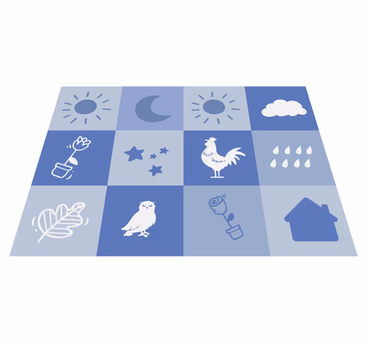 Nursery Checkerboard playroom rug - TenStickers