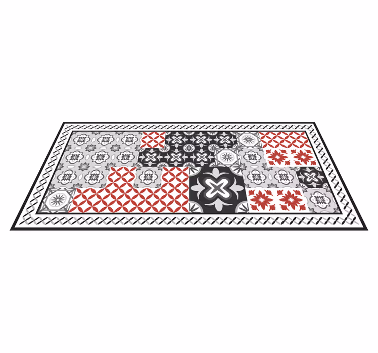 Intricate Tile Pattern floor carpet tiles - TenStickers