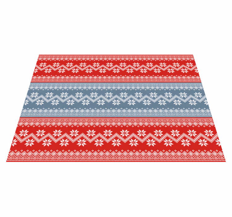 Festive Nordic Pattern Christmas rug - TenStickers