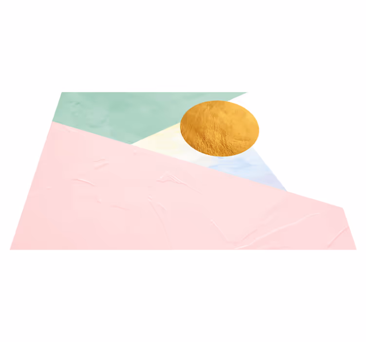 Pastel geometric triangles living room rug - TenStickers