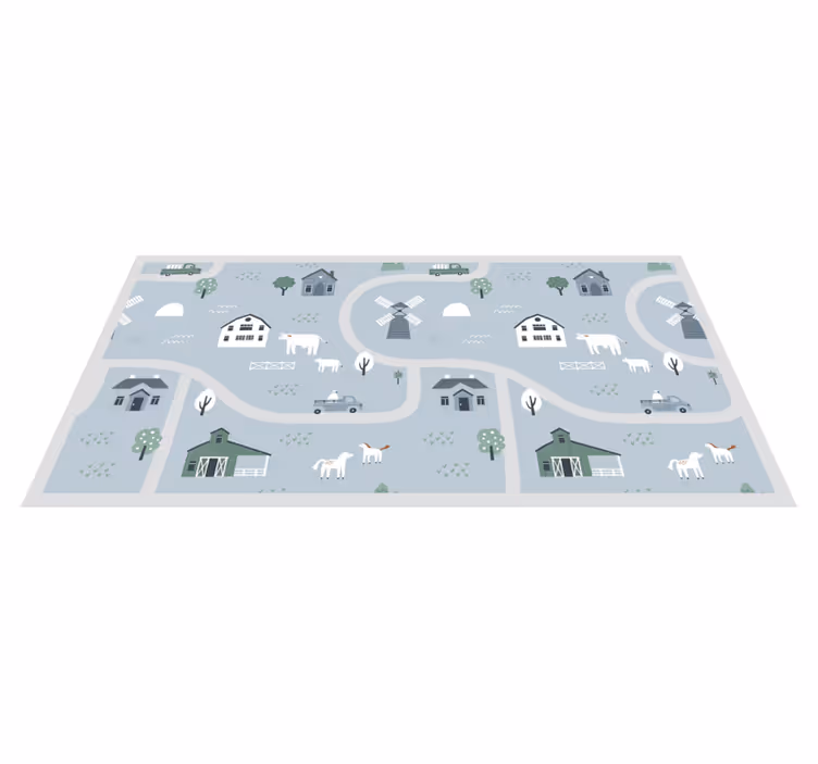 Playful Farm Theme playroom rug - TenStickers