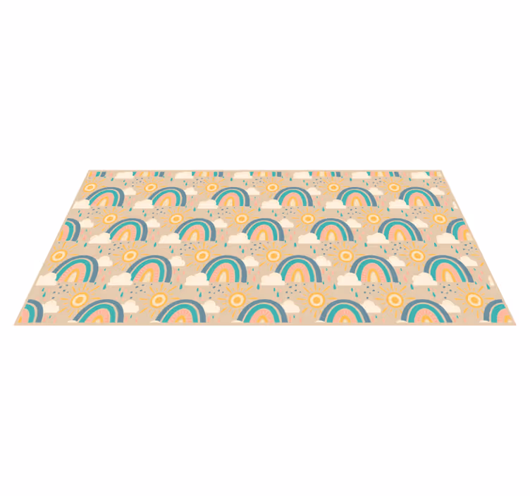Cheerful Rainbow Pattern playroom rug - TenStickers