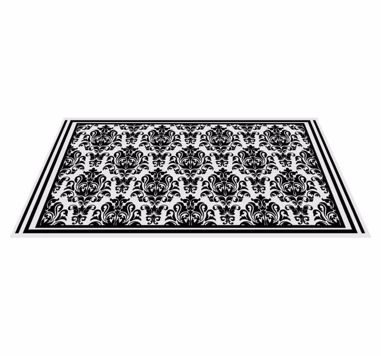 Hollywood-regency classical black pattern vintage vinyl rug - TenStickers