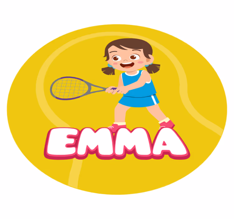Personalized Tennis custom vinyl rug - TenStickers