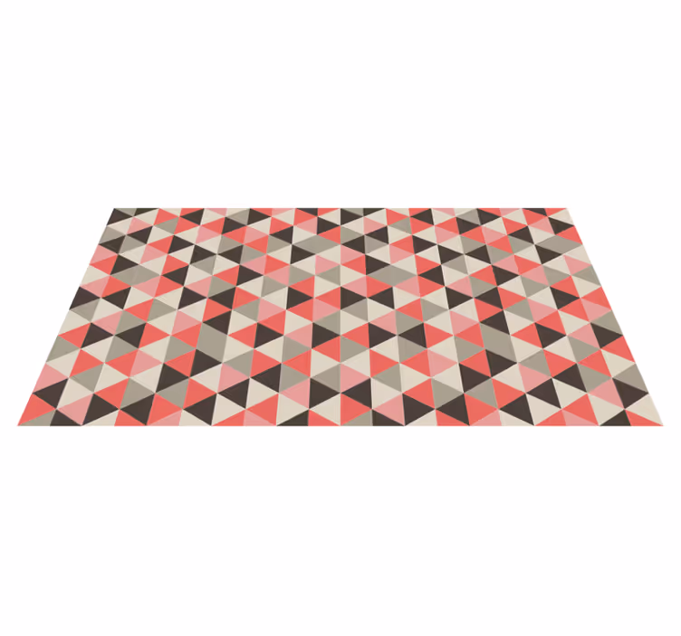 Gray and pink triangle pattern geometric rugs - TenStickers
