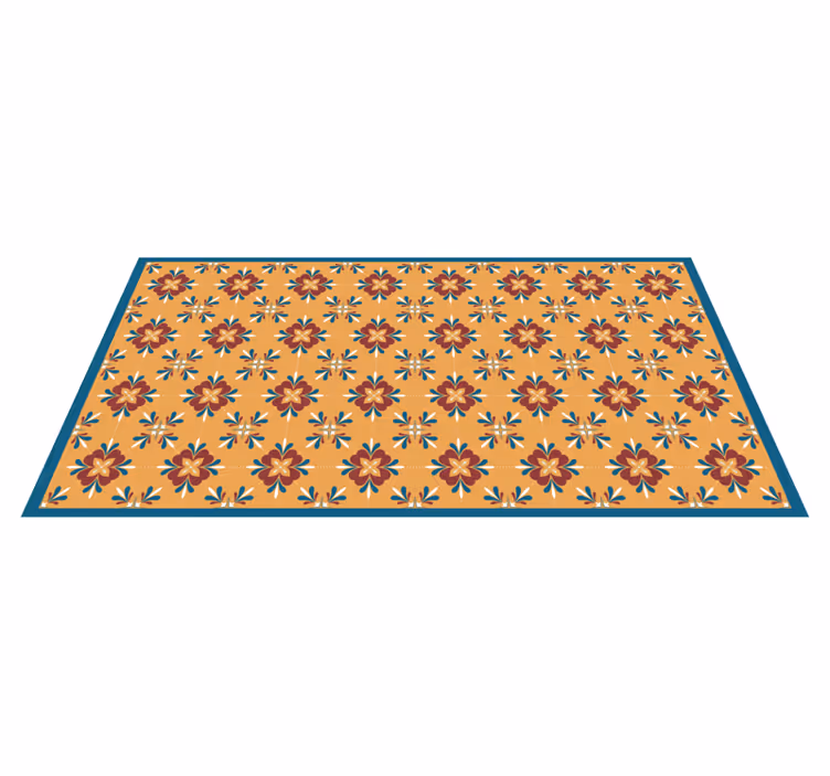 Floral Mosaic Harmony tile vinyl rug - TenStickers