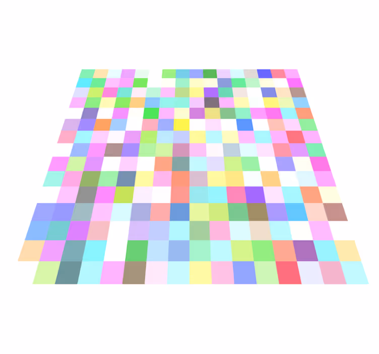 Colorful squares pixel pattern geometric rugs - TenStickers