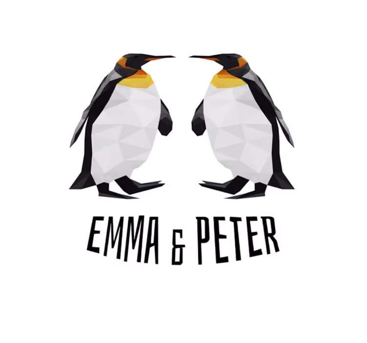 Geometric Penguins custom vinyl rug - TenStickers