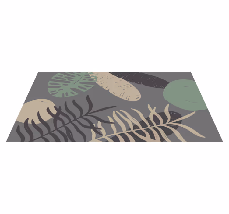 Botanical Leaf Pattern Design flower vinyl rug - TenStickers