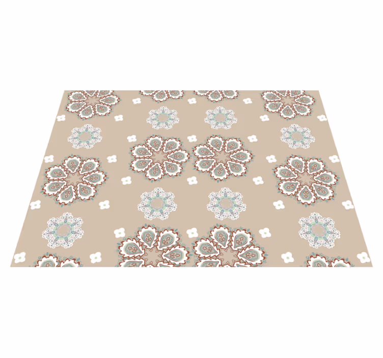 Mosaic Floral Elegant Pattern floral rug - TenStickers