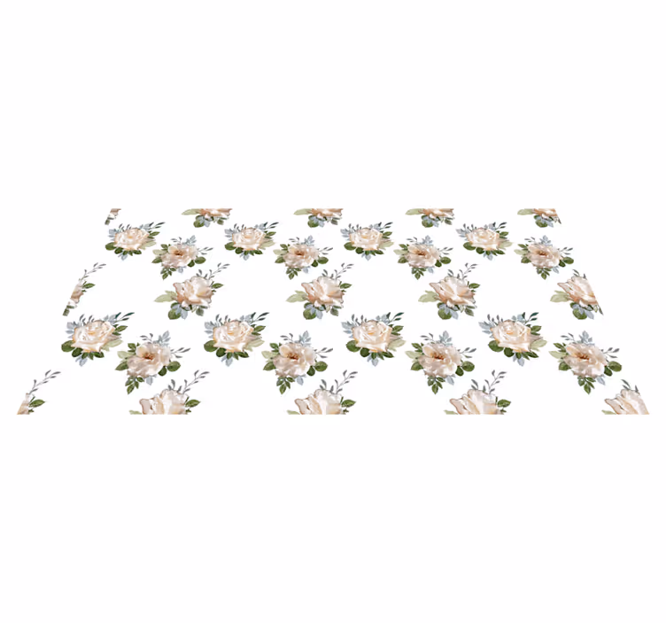 Floral Elegance Underfoot floral rug - TenStickers