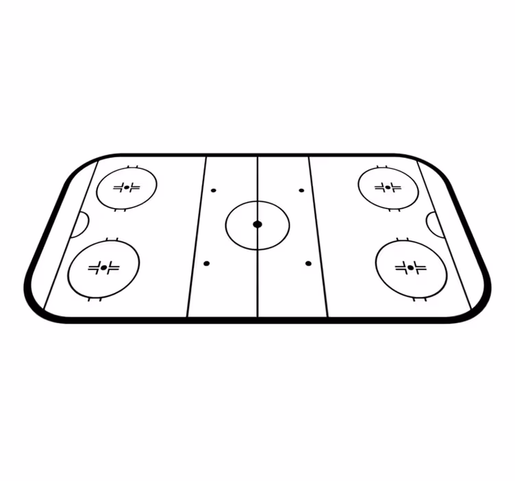 Ice hockey rink gaming vinyl rug - TenStickers