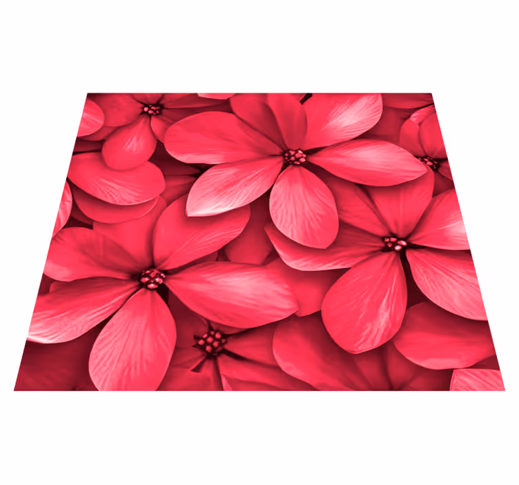 Red Digital Flowers hallway runner - TenStickers