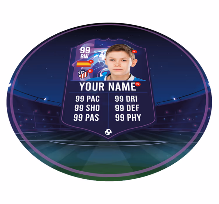 soccer player card teenage bedroom rug - TenStickers