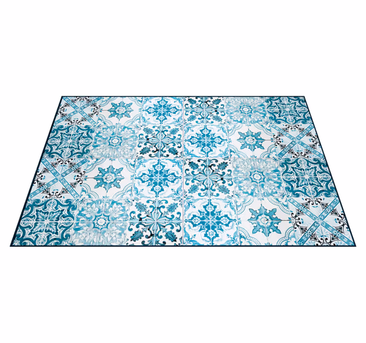 Mediterranean tiles living room rug - TenStickers
