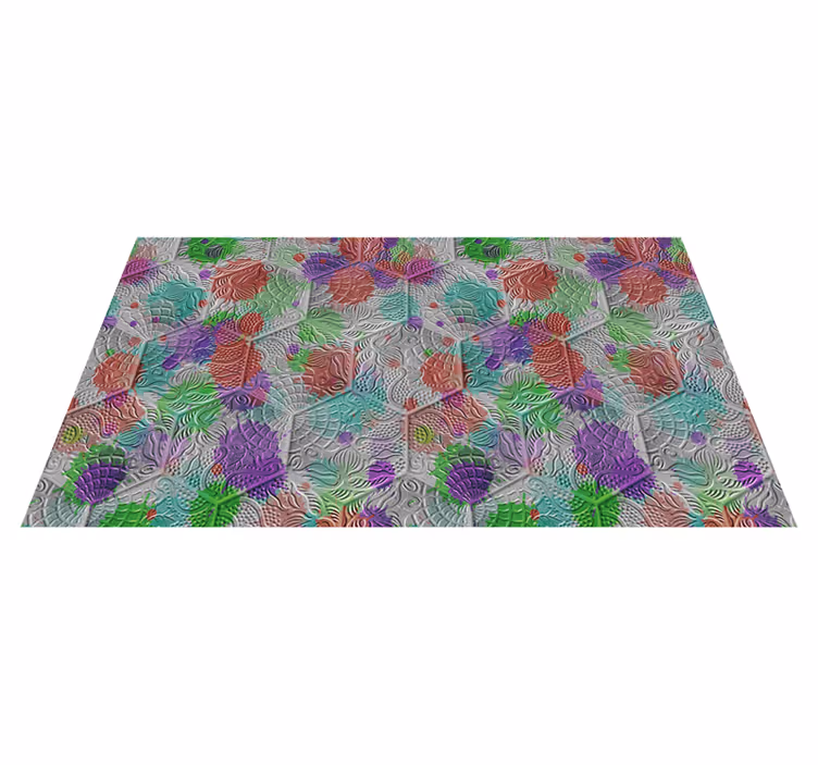 stained Gaudi tiles living room rug - TenStickers