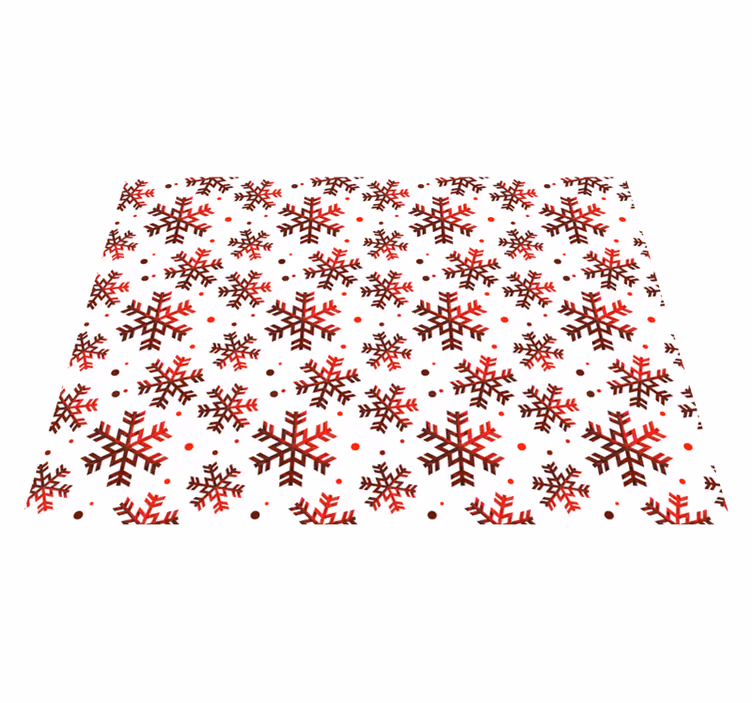 red snowflakes Christmas rug - TenStickers