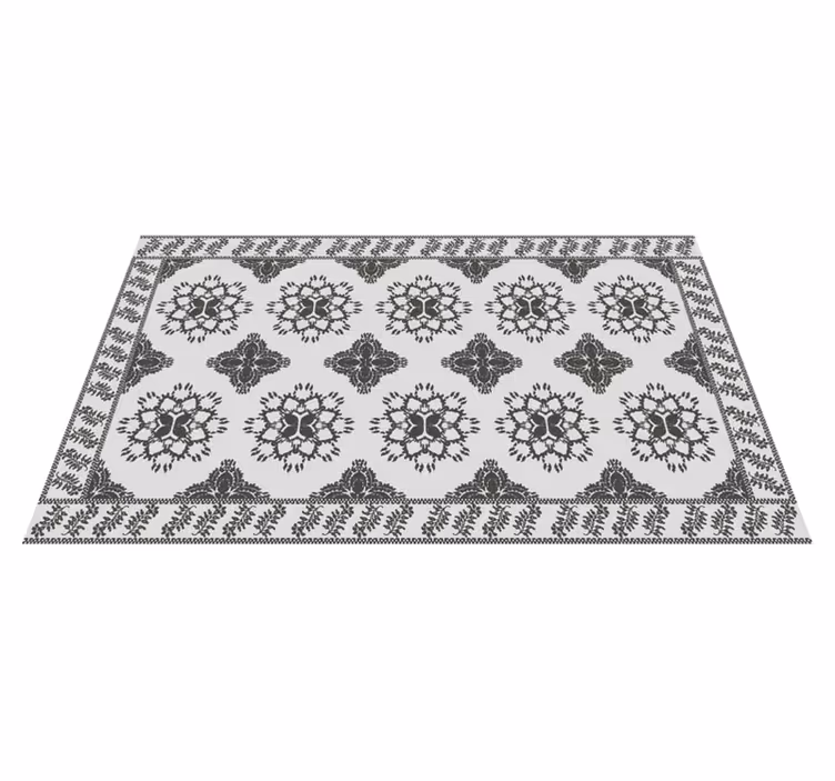 Floral vintage design dining room rug - TenStickers