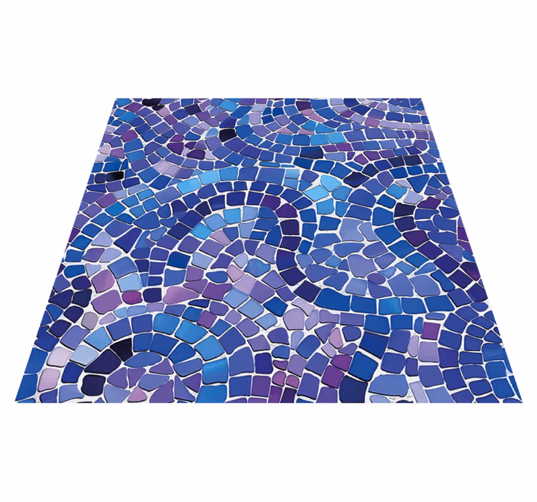 Mosaic effect blue vinyl rug - TenStickers