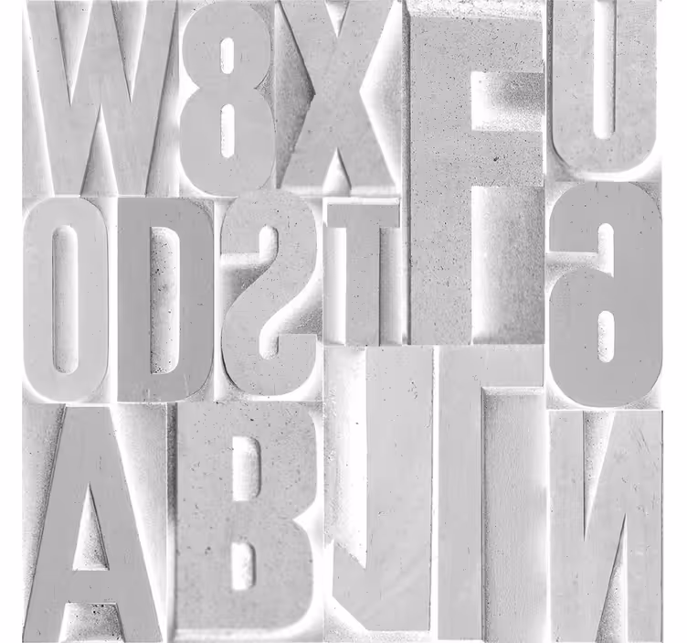 3D grey letters letter wallpaper - TenStickers