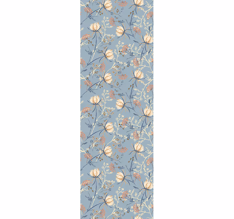 Blue nature scene flower wallpaper - TenStickers