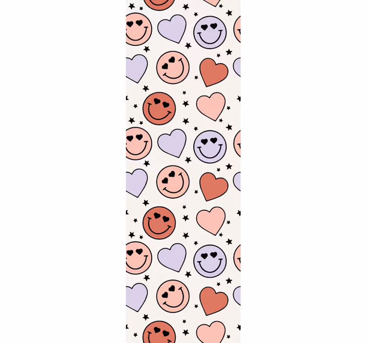 Smiley heart motif teenager wallpaper - TenStickers