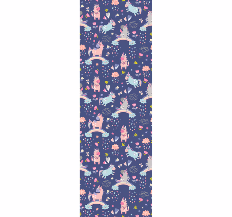 Colorful unicorn patterns kids wallpaper - TenStickers