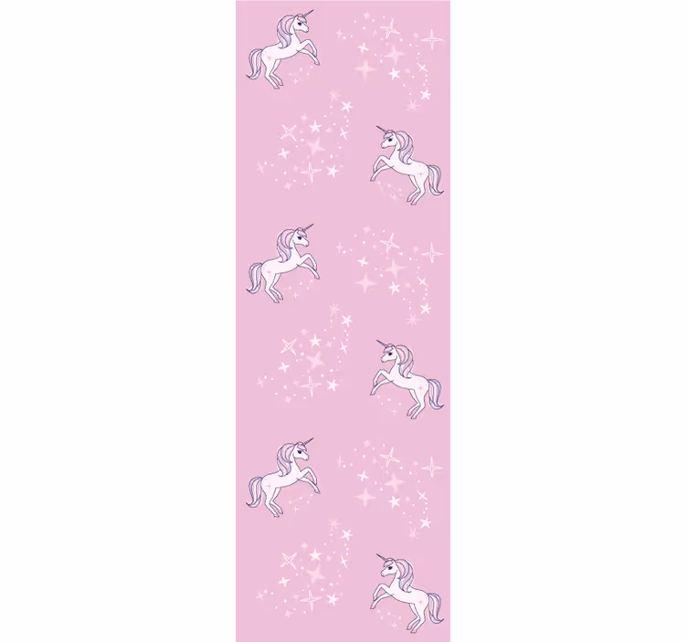 Pink starry unicorns kids wallpaper - TenStickers