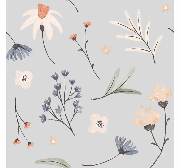 Delicate spring design flower wallpaper - TenStickers