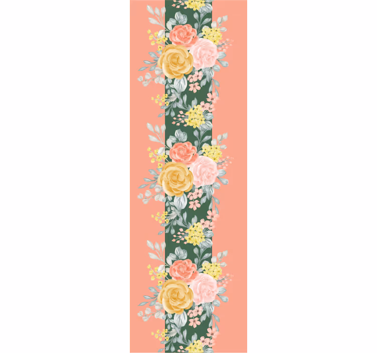 Roses and greenery flower wallpaper - TenStickers