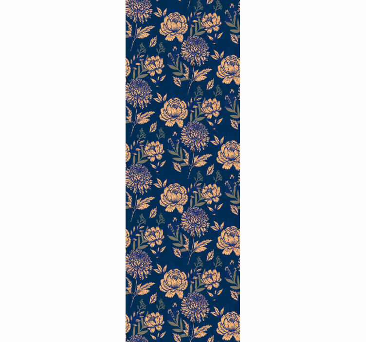Golden floral patterns entryway wallpaper - TenStickers