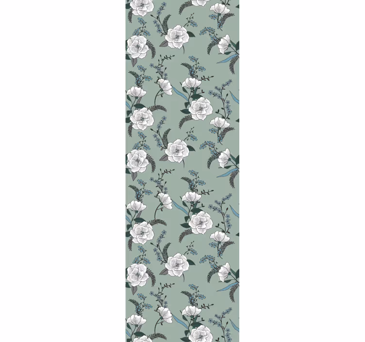 Elegant blossom green motif flower wallpaper - TenStickers