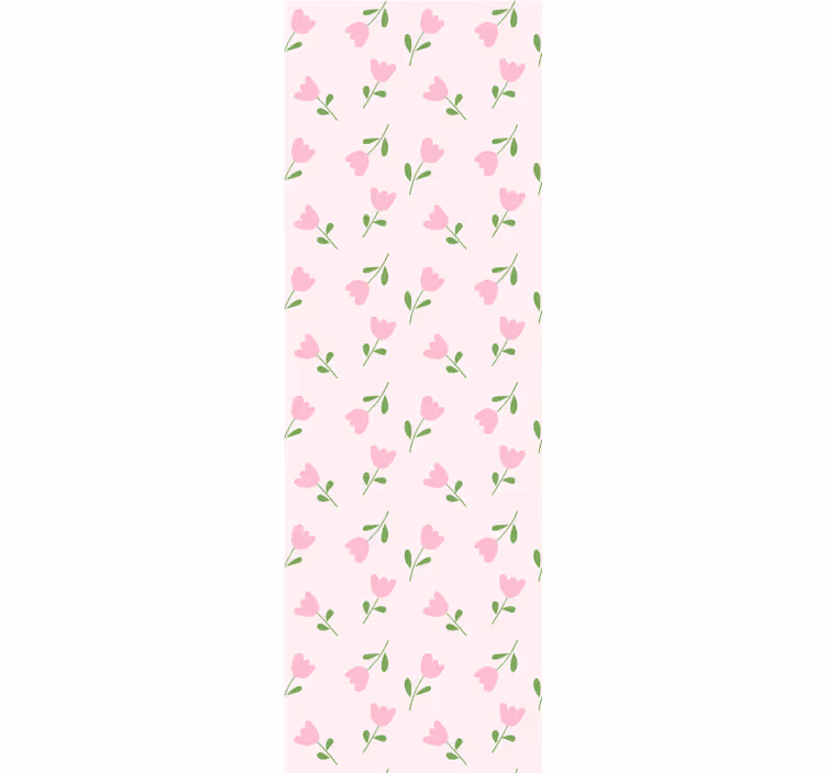 Pink floral design flower wallpaper - TenStickers