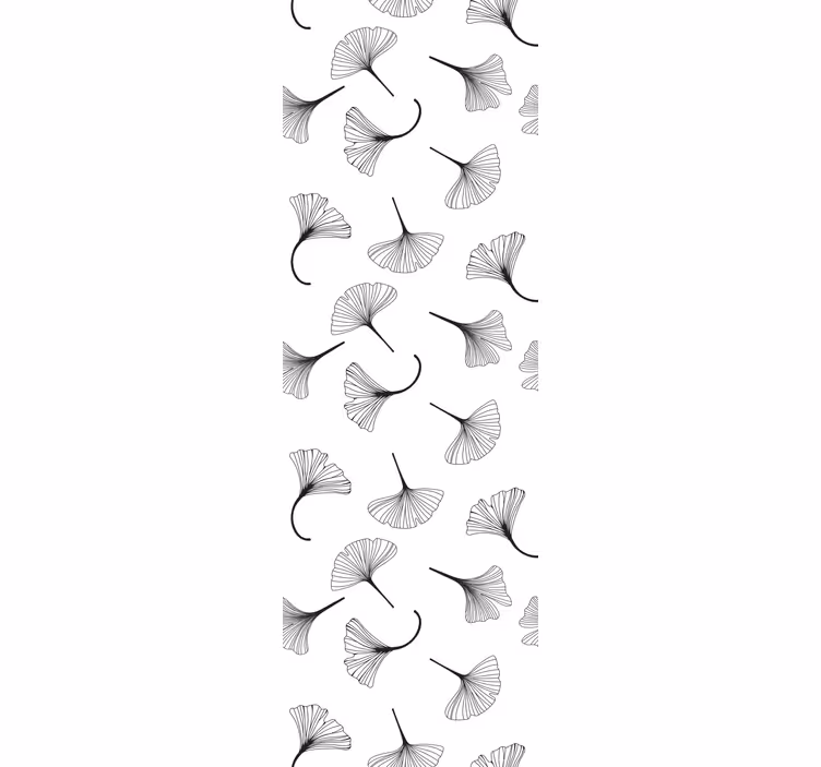 Ginkgo Leaf Motif floral ornament wallpaper - TenStickers