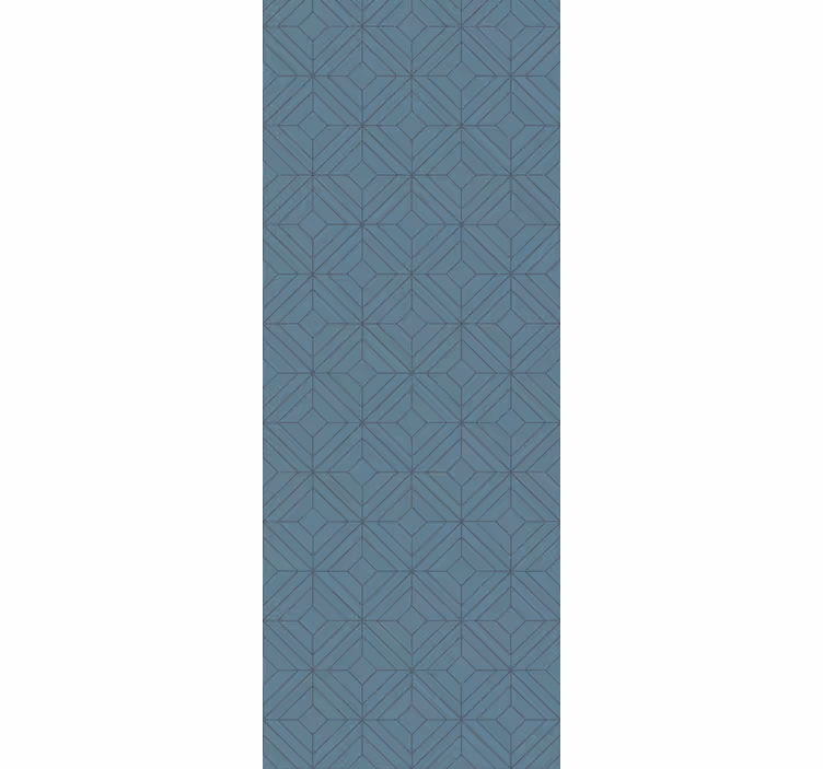 Art déco blue lines geometric wallpaper - TenStickers