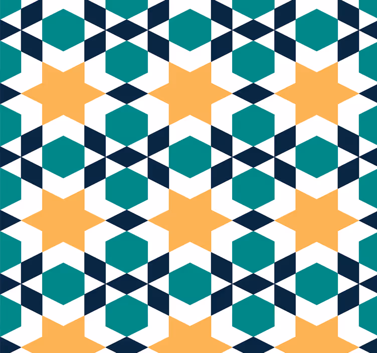Geometric Star Shapes tile wallpaper - TenStickers
