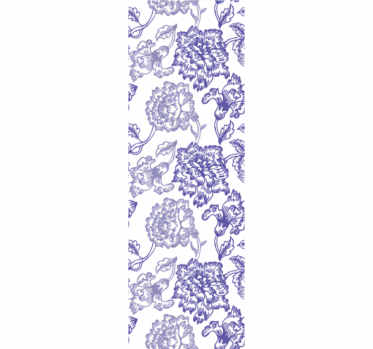 Blue Indigo bloom floral ornament wallpaper - TenStickers