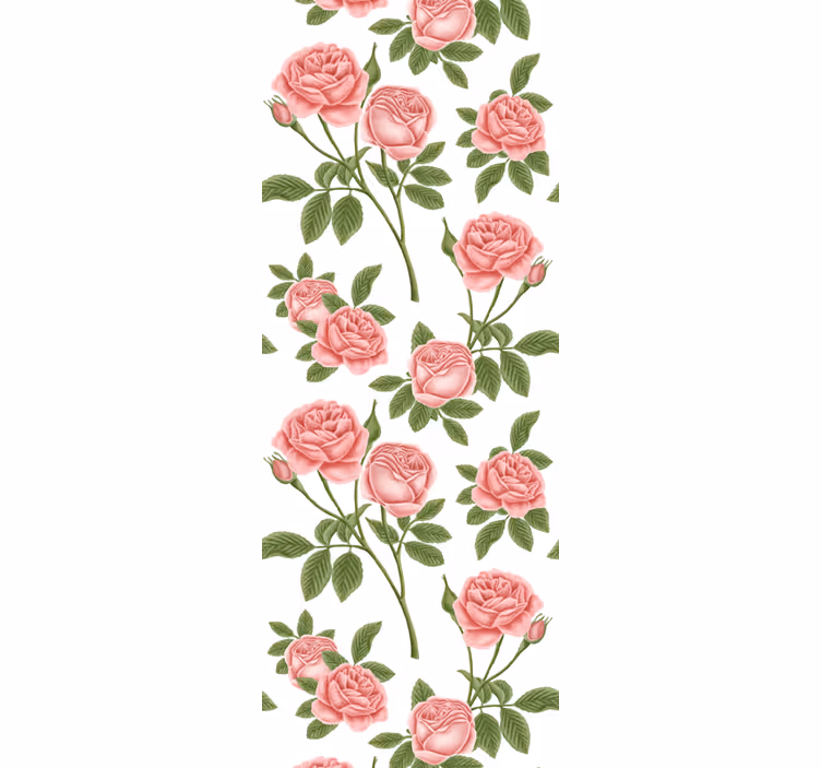Pink Rose Floral flower wallpaper - TenStickers