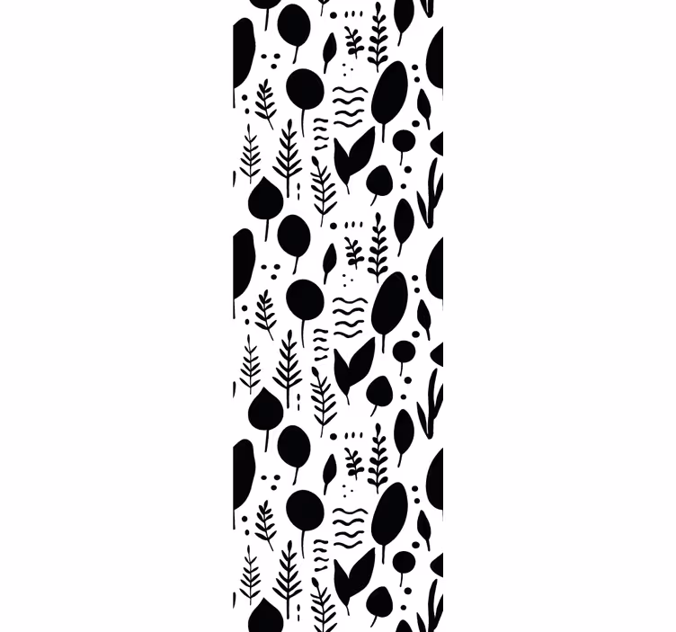 Black and white collection leaf wallpaper - TenStickers